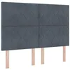 Image de vidaXL Tête de lit LED Gris foncé 144 cm Cuir synthétique, Tête de lit réglable, rectangulaire, Design rembourré, Confort Durable, lumière d'ambiance, Soutien Moderne au lit