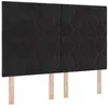 Image de vidaXL Tête de lit LED Noir 144 cm Velours, Coussin de tête ajustable, design moderne, déco pratique, confort au lit, éclairage d'ambiance, rembourrage en mousse