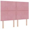 Image de vidaXL Tête de lit LED Rose 160 cm Cuir synthétique, Tête de lit réglable, rectangulaire, Design rembourré, Confort Durable, lumière d'ambiance, Soutien Moderne au lit