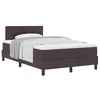 Image de vidaXL Lit à Ressorts avec tête de lit Marron foncé 120 x 200 cm Tissu, Mobilier de Chambre Moderne, tête de lit réglable, lit à Ressorts Durable, Solutions ergonomiques, Matelas en Mousse Confort