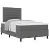 Image de vidaXL Lit à Ressorts avec Matelas Gris foncé 120 x 190 cm Tissu
