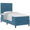 Image de vidaXL Lit à Ressorts avec Matelas Bleu foncé 90 x 190 cm Velours