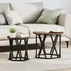 Image de vidaXL Table d'appoint 2 pcs Chêne fumé Bois d'ingénierie et acier