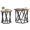 Image de vidaXL Table d'appoint 2 pcs Bois recyclé Bois d'ingénierie et Acier, Table d'appoint Ronde Moderne, café compacte, Meuble déco élégant, Finition Lisse et Design Acier Robuste