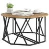 Image de vidaXL Table Basse Chêne Artisanal 80 x 80 x 42 cm, Table Basse Ronde Moderne, Design Solide, Un Accent Pratique pour Une déco contemporaine dans Le Salon