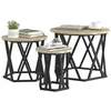 Image de vidaXL Table d'appoint empilable 3 pcs Chêne Sonoma, Table Basse Moderne Ronde, Tables gigognes pour Salon, Gain de Place, mobilier Minimaliste intérieur