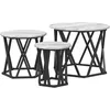 Image de vidaXL Table d'appoint empilable 3 pcs Gris Sonoma, Table Basse Moderne Ronde, Tables gigognes pour Salon, Gain de Place, mobilier Minimaliste intérieur
