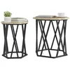 Image de vidaXL Table Basse 2 pcs Chêne Sonoma Bois d'ingénierie et Acier, Table Basse Ronde Chic, Salon Moderne, Mobilier Pratique, Accent Déco Urbaine