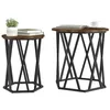 Image de vidaXL Table Basse 2 pcs Chêne fumé Bois d'ingénierie et Acier, Table Basse Ronde Chic, Salon Moderne, Mobilier Pratique, Accent Déco Urbaine
