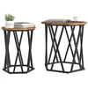 Image de vidaXL Table Basse 2 pcs Bois Ancien Bois d'ingénierie et Acier, Table Basse Ronde Chic, Salon Moderne, Mobilier Pratique, Accent Déco Urbaine