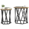 Image de vidaXL Table Basse 2 pcs Chêne Artisanal Bois d'ingénierie et Acier, Table Basse Ronde Chic, Salon Moderne, Mobilier Pratique, Accent Déco Urbaine