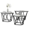 Image de vidaXL Table Basse 3 pcs Gris Sonoma Bois d'ingénierie et Acier, Table Basse Moderne, Durable, Accent stylé, déco Fonctionnelle, Meuble intérieur pour Salon