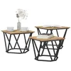 Image de vidaXL Table Basse 3 pcs Chêne Artisanal Bois d'ingénierie et Acier, Table Basse Moderne, Durable, Accent stylé, déco Fonctionnelle, Meuble intérieur pour Salon