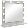 Image de vidaXL Miroir de vanité avec Miroir Gris béton 60 x 55 x 18 cm, Chambre, Miroir Coiffeuse Éclairé, Rectangulaire, Glass Chic, Décoratif Lumineux, Ambiance Intérieure