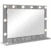 Image de vidaXL Miroir de vanité Rectangulaire Gris Sonoma 80 x 55 x 18 cm, Miroir de Chambre élégant, déco LED, Support en Verre Contemporain, éclairage Chaleureux et Style assuré