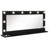 Image de vidaXL Miroir de vanité avec Miroir Chêne Noir 100 x 45 x 18 cm, Miroir de Chambre, Design Moderne, vanité en Verre stylée, éclairage LED, pièce décorative élégante