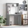 Image de vidaXL Bureau Gris Sonoma 91 x 50 x 149 cm Bois d'ingénierie