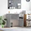 Image de vidaXL Bureau avec tiroir Gris béton 90 x 49 x 75 cm Bois d'ingénierie