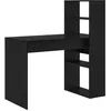 Image de vidaXL Bureau Chêne Noir 113 x 54 x 120 cm Bois d'ingénierie, Bureau d'étude Moderne, Pratique pour Votre Salon, Surface Solide, pour Un Espace de Travail organisé