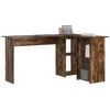 Image de vidaXL Bureau Chêne fumé 142 x 102 x 73 cm Bois d'ingénierie, Bureau rectangulaire Moderne, Espace de Travail stylé, idéal pour la Maison, Solide et avec Beaucoup de Rangement.