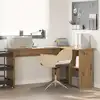 Image de vidaXL Bureau Chêne artisanal 142 x 102 x 73 cm Bois d'ingénierie