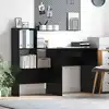 Image de vidaXL Bureau Chêne noir 131,5 x 50 x 106,5 cm Bois d'ingénierie