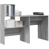 Image de vidaXL Bureau Sonoma Gris 131,5 x 50 x 106,5 cm Bois d'ingénierie, Bureau élégant pour Salon, rectangulaire, Moderne avec Rangement, Table de Bureau Solide, Espace de Travail Compact
