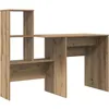 Image de vidaXL Bureau chêne Artisanal 131,5 x 50 x 106,5 cm Bois d'ingénierie, Bureau élégant pour Salon, rectangulaire, Moderne avec Rangement, Table de Bureau Solide, Espace de Travail Compact