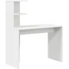 Image de vidaXL Bureau avec étagère Blanc 102 x 50 x 124 cm Bois d'ingénierie, Bureau Rectangulaire Moderne, Espace de Travail, Bois Résistant, Fini Lisse, Rangement Pratique, Style Minimaliste