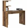 Image de vidaXL Bureau d'écriture Rustique en Vieux Bois avec étagères intégrées | Mobilier de Bureau Tendance en Bois récupéré, Design Compact pour Un Coin étude à la Maison.