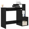 Image de vidaXL Bureau Chêne Noir 106 x 40 x 88.5 cm Bois d'ingénierie, Bureau rectangulaire Moderne, Ergonomique pour écrire à la Maison, Gain de Place, avec Rangement pour ordi