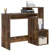 Image de vidaXL Bureau Chêne fumé 106 x 40 x 88.5 cm Bois d'ingénierie, Bureau rectangulaire Moderne, Ergonomique pour écrire à la Maison, Gain de Place, avec Rangement pour ordi