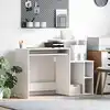 Image de vidaXL Bureau avec tiroir Blanc 120,5 x 44 x 88,5 cm Bois d'ingénierie
