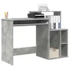 Image de vidaXL Bureau avec Rangement Gris béton 120.5 x 44 x 88.5 cm, Bureau Moderne rectangulaire, Espace de Rangement, Meuble élégant pour étudier et s'organiser Facilement