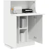 Image de vidaXL Bureau Blanc 71,5 x 31,5 x 106,5 cm Bois d'ingénierie, Bureau Rectangulaire Moderne, Espace Bureau Compact, Rangement Pratique avec Étagères, Design Minimaliste