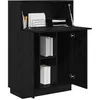 Image de vidaXL Bureau Chêne Noir 71,5 x 31,5 x 106,5 cm Bois d'ingénierie, Bureau Rectangulaire Moderne, Espace Bureau Compact, Rangement Pratique avec Étagères, Design Minimaliste