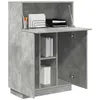 Image de vidaXL Bureau avec Porte Gris 71,5 x 31,5 x 106,5 cm Bois d'ingénierie, Bureau Rectangulaire Moderne, Espace Bureau Compact, Rangement Pratique avec Étagères, Design Minimaliste