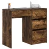 Image de vidaXL Bureau Chêne fumé 90 x 37,5 x 75 cm Bois d'ingénierie, Bureau Moderne, Ordinateur Solide, écriture, Espace Minimaliste, Rangement, étagères incluses