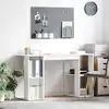 Image de vidaXL Bureau avec étagère Blanc 130 x 50.5 x 75 cm Bois d'ingénierie