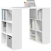 Image de vidaXL Bureau avec étagère Blanc 90 x 50 x 75 cm Bois d'ingénierie, Bureau Moderne, rectangulaire, Compact pour Bureau à Domicile, Surface Fonctionnelle, Bois d'ingénierie.