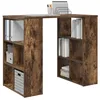 Image de vidaXL Bureau Chêne fumé 90 x 50 x 75 cm Bois d'ingénierie, Bureau Moderne, rectangulaire, Compact pour Bureau à Domicile, Surface Fonctionnelle, Bois d'ingénierie.