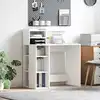 Image de vidaXL Bureau avec étagère Blanc 90 x 48 x 101,5 cm Bois d'ingénierie