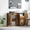 Image de vidaXL Bureau avec roues Bois Ancien 91 x 50 x 77 cm Bois d'ingénierie
