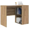 Image de vidaXL Bureau chêne Artisanal 102 x 50 x 75 cm Bois d'ingénierie, Bureau Moderne rectangulaire, Pratique pour écrire avec rangements, Style Bois, Design Contemporain