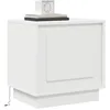 Image de vidaXL Cabinet de Chevet 2 pcs Blanc 44 x 34,5 x 45 cm, Table de Nuit Rustique, Pratique avec LEDs, Charge USB, Rangement, Cabinet Moderne, éclairage Inclus