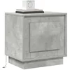 Image de vidaXL Cabinet de Chevet Gris béton 44 x 34,5 x 45 cm, Table de Nuit Rustique, Pratique avec LEDs, Charge USB, Rangement, Cabinet Moderne, éclairage Inclus