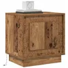 Image de vidaXL Cabinet de Chevet 2 pcs Bois Ancien 44 x 34,5 x 45 cm, Table de Nuit Rustique, Pratique avec LEDs, Charge USB, Rangement, Cabinet Moderne, éclairage Inclus