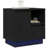 Image de vidaXL Cabinet de Chevet avec tiroir Chêne Noir 50 x 34,5 x 50 cm., Table de Chevet Moderne, Meuble rectangulaire, Cabinet Compact, déco élégante pour la Chambre, Usage intérieur