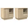 Image de vidaXL Cabinet de Chevet 2 pcs Chêne Sonoma 50 x 34,5 x 50 cm., Table de Chevet Moderne, Meuble rectangulaire, Cabinet Compact, déco élégante pour la Chambre, Usage intérieur