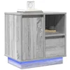Image de vidaXL Cabinet de Chevet avec tiroir 2 pcs Gris 50 x 34,5 x 50 cm., Table de Chevet Moderne, Meuble rectangulaire, Cabinet Compact, déco élégante pour la Chambre, Usage intérieur